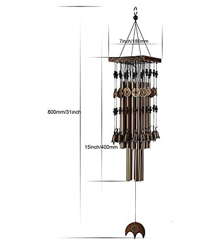 CopperStudio Brass Tube Wind Chimes Copper Bell Decoration Wind Chime Gift for Home Balcony Indoor Outdoor Garden