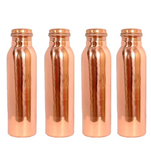 CopperStudio Copper Water Bottle, 1L, Set of 4