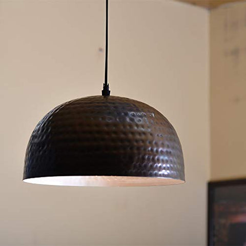 CopperStudio Hammered Pendant Light, Hanging Lamp, 10