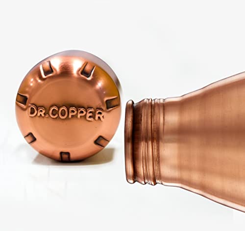 CopperStudio Copper Water Bottle, 800ml, Set of 2, Copper